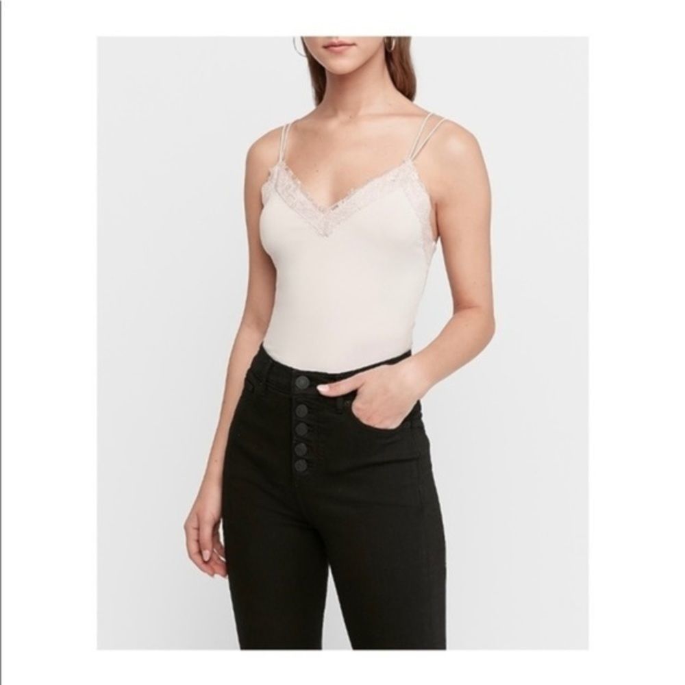 EXPRESS Lace Trim Strappy Back Tank